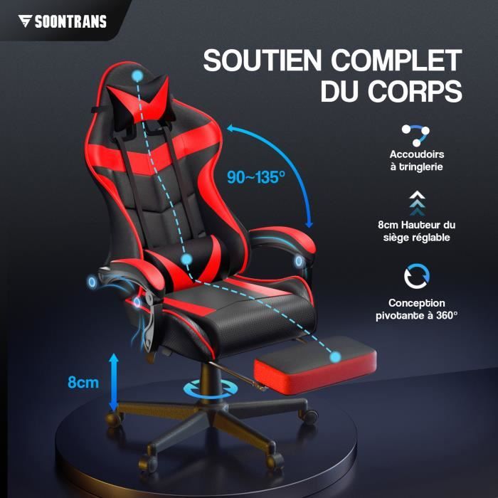 greatwall Gaming Chaise Gamer Rouge New à prix pas cher