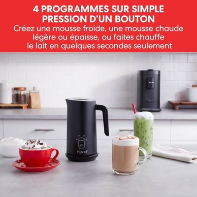 Mousseur à Lait électrique AMZCHEF 4 En 1 – Pour Cappuccino, Latte, Chocolat Chaud | Léger Et étanche