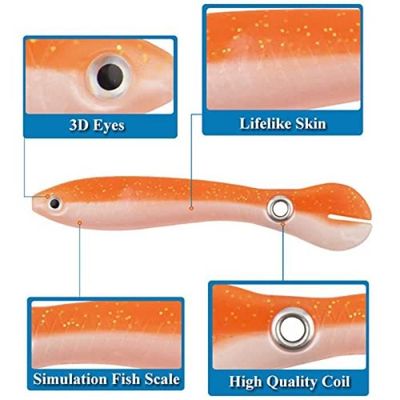 Edinber Appât bionique doux - Lot de 5 leurres de pêche - 10 cm - 6 g - Appâts souples - Pour la pêche en eau douce et salée Edinber Appât bionique doux - Lot de 5 leurres de pêche - 10 cm - 6 g - Appâts souples - Pour la pêche en eau douce et salée