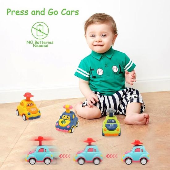 Fokroin Lot De 3 Voitures Jouets Bébé 1-3 Ans – Voitures Friction Colorées Et Sans Pile – Idéal Pour Garçons Et Filles Dès 12 Mois !