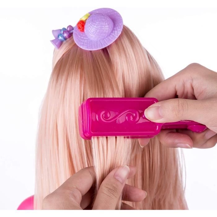 Coiffer et Maquiller Enfant Pretend Playset, 35Pcs Styling Tête Poupée