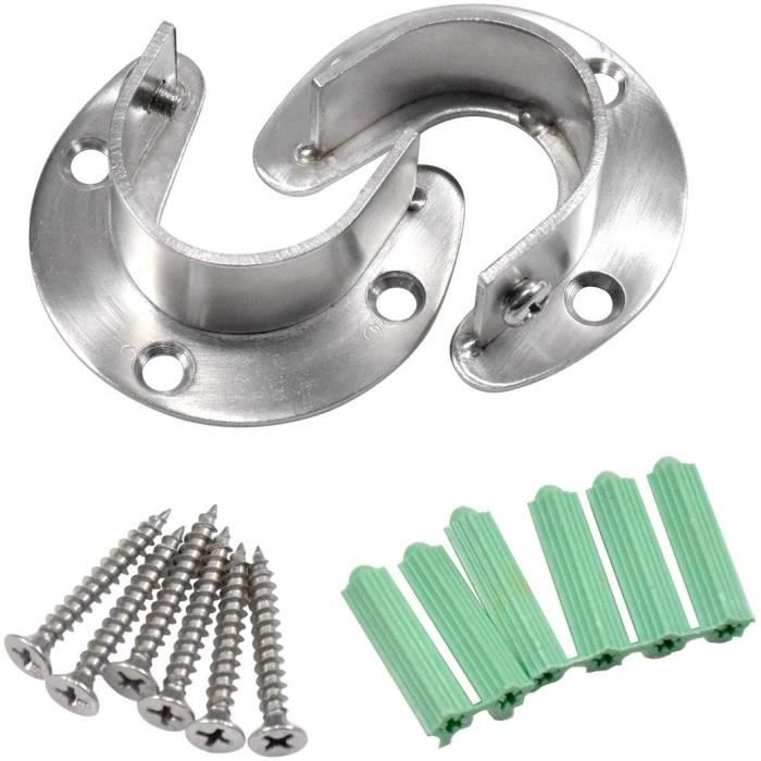 2 Supports Tringle Penderie YSTrillion - Acier Inox 32mm - Pour Armoire Et Placard