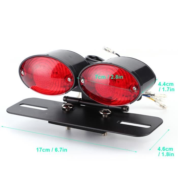 Feu Arrière Et Stop Universel Ovale Transparent à Leds, Homologué, REPLAY