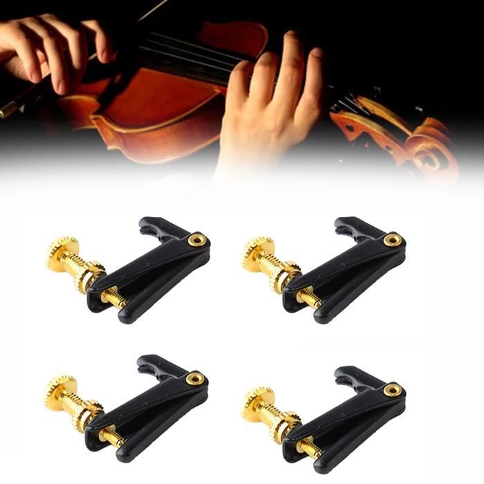 Dioche Accessoire d'accordeur fin pour violon 4 pièces 1/2 violon accordeur  fin métal violon ajusteur de corde partie accessoire