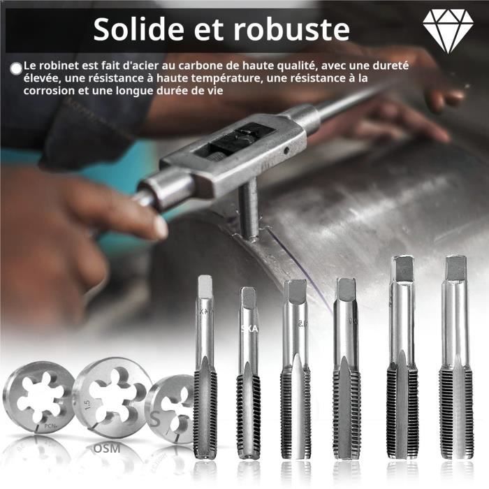 Aceteel Taraud à Filetage Métrique M47 X 1,0, Gauche, HSS