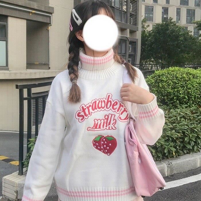 Pull Japonais Pour Femme, Vêtement Tricoté, Ample, Surdimensionné, Kawaii,  Mode Coréenne - Jaquetas - AliExpress