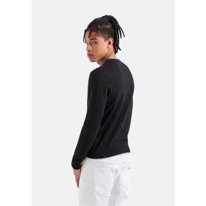 Pull Homme Armani Exchange En Laine Noire - Col Rond, Fermeture éclair Latérale, Taille S