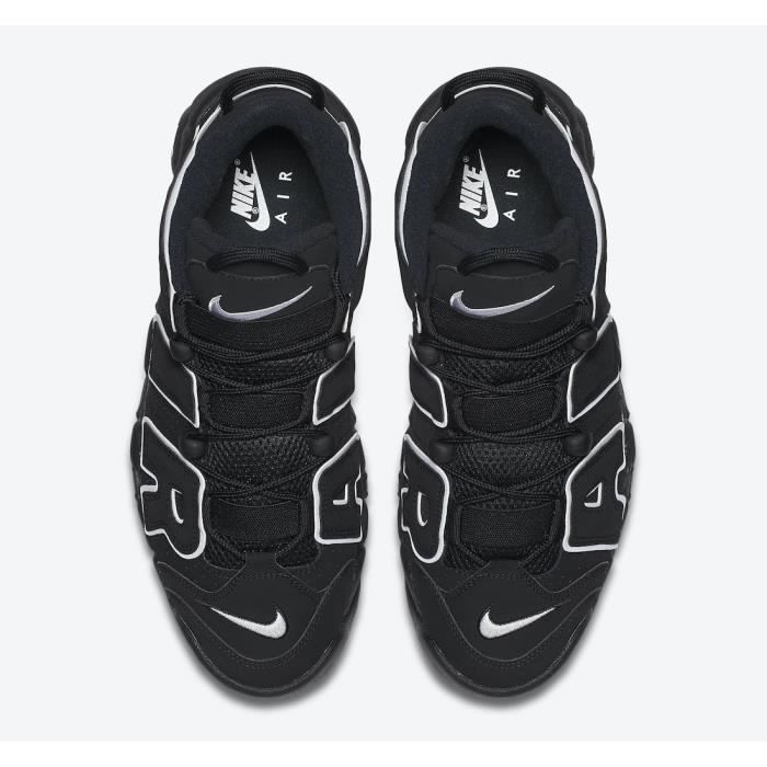 Baskets Air More Uptempo 100 Noir Blanc Lacets Homme Adulte Synthetique Plat Blanc Cdiscount Chaussures