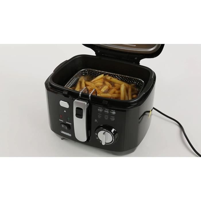 Friteuse Électrique Mesko 2,5L 1800W - Huile - Température Réglable 150-190°C - Cuve Amovible Antiadhésive