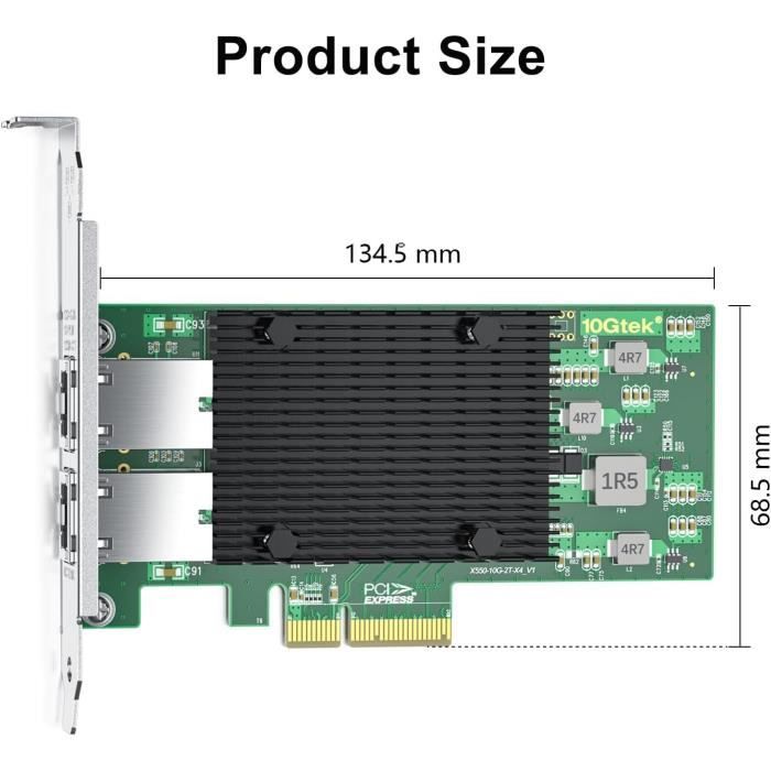 Staffa Low Profile Corta Per Intel X550-T2 E X540-T2 – Kit Con 2 Viti Di Ricambio