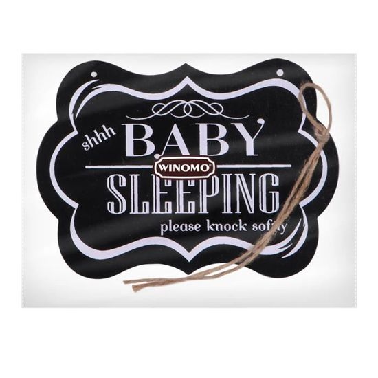 Winomo Chut Bebe Dormant S Il Vous Plait Frapper Doucement Signe Decoratif En Bois Suspendu Plaque De Porte Lettre Decorative Cdiscount Maison