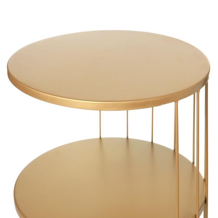 Table d'appoint design et originale en métal Noir Kobu H 52 cm