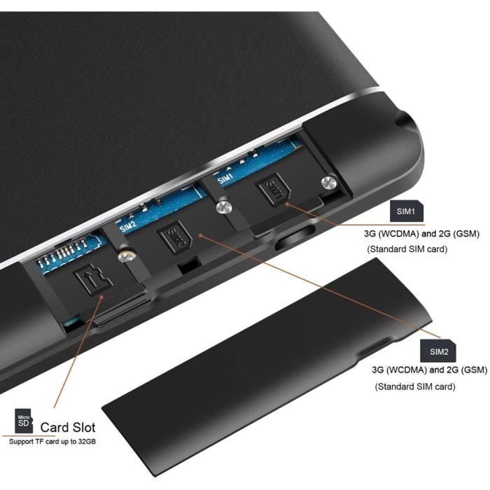 4G Tablette Tactile 10 Pouces Ecran Doule SIM/WiFi3