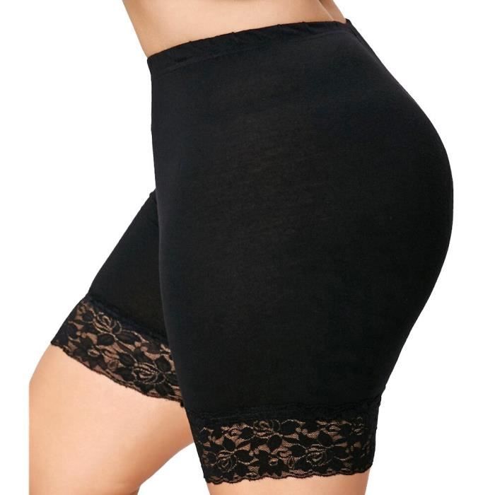 PANTALON Legging court en dentelle pour femme pantalon de Sport taille moyenne elastique grande taille tendance Type Black Blanc Cdiscount Pret a Porter