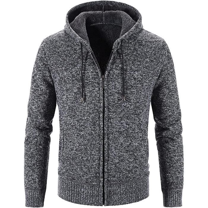 Sweat Homme à Capuche Zippé Cargo - Grande Taille, Coupe Oversized, Poches Pratiques, Pour Hiver, Travail, Décontracté
