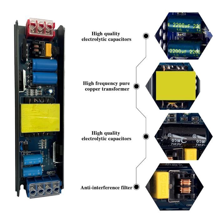 Transformateur 220V 12V Led 60W Driver Led Alimentation 5A, Conducteur Transfo Ac À Dc