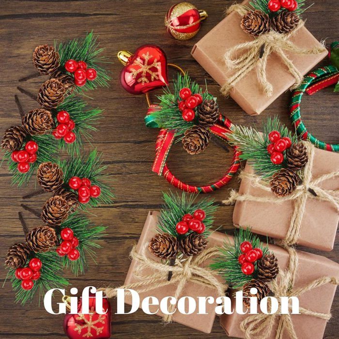 Lot De 12 Branches De Baies Artificielles Rouges – Parfait Pour Noël, Couronnes, Décorations Et DIY Festif