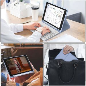Étui-clavier IPad 9e Génération - Rétroéclairé RGB 360° Avec Trackpad - Bleu Ciel