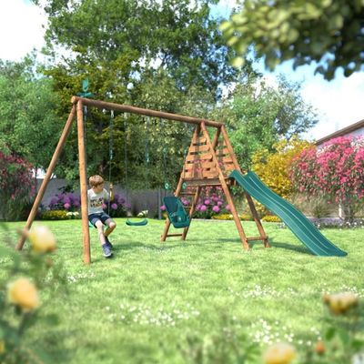 Balançoire-corde D’escalade Pour Enfant – Disque Et Plateforme, Charge 100 Kg, Extérieur – Coloris Fun