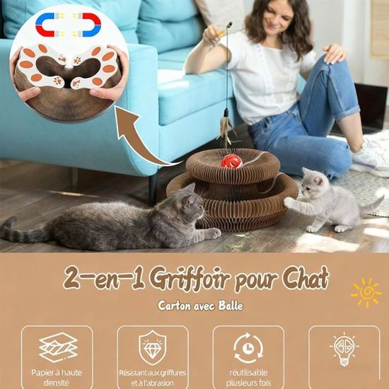 BPS Griffoir Carton Ondulé Chat Griffoir Myguru Cat Scratcher Carton
