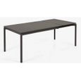 Table extérieure extensible Zaltana 140-200cm noire - LF SALON - Aluminium antirouille - Rallonge 60cm-0
