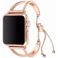 42mm-44mm pink Bracelet Pour Apple Watch iWatch SE Série 6 5 4 3 2 1,Femme Sangle Bande Montre Bracelets en Acier Inoxydable-0