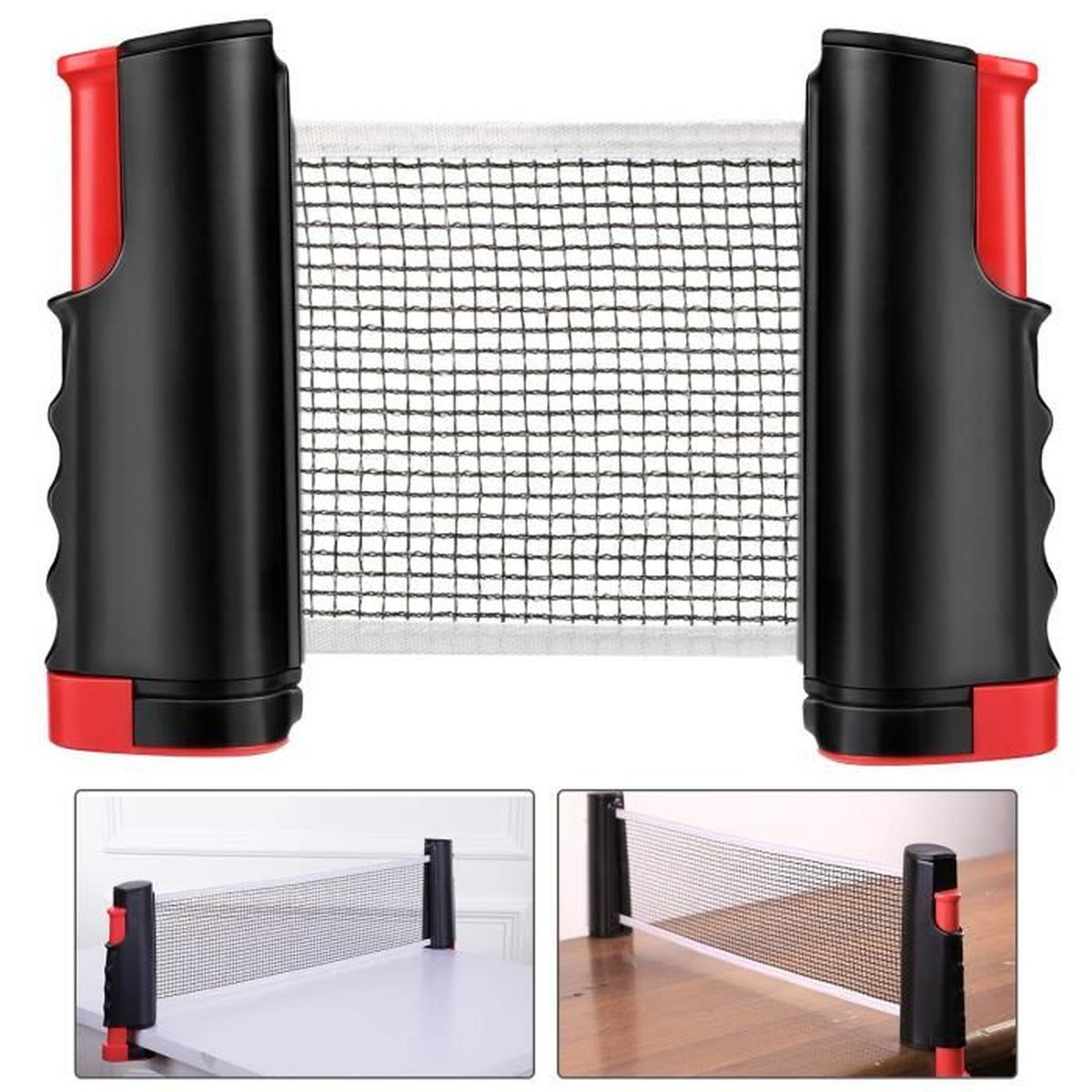 Filet De Tennis De Table Portable Avec Supports De Fixation - Polyester Robuste