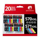 123CONSOMMABLES - 570 571XL - Cartouche d'encre Compatibles avec Canon 570 571 pour Canon PIXMA TS5055 TS5050 MG5750 TS5053 MG6852