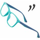 OUTUOTWQ Ototon® Lunettes Anti Lumière Bleue Enfants Ultra Léger TR90 Anti Fatigue Filtre UV pour Filles-Garçons de 5 à 12 Ans - Bleu