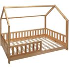 KONTARBOOR Lit cabane enfant 90x190 cm - Bois - Sommier à lattes inclus - Style Enfant