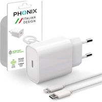 Chargeur pour iPhone 13 12 11 PRO Max XS XR X 8 SE iPad AirPods | Alimentation 18 W + Câble Lightning USB C | Chargeur + Câble [439]