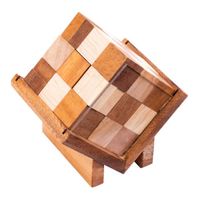 Casse tête en bois : Cube in box - jeu de réflexion pour 1 joueur niveau intermediaire