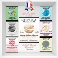 Littorelle – Coffret 7 Masques Beauté Visage - Made in France – Tissu Hydratant, Anti-Age, Collagène, Peel-Off, Liftant, Lèvre