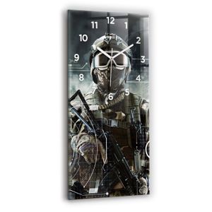 HORLOGE - PENDULE Decortapis Horloge murale en verre, Horloge Rectan