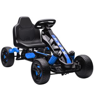 VidaXL Voiture à Pédales Pour Tout-petits – 4 Roues Stable, Dossier Poussable, Volant Avec Klaxon – Bleu, De 12 à 36 Mois, Charge 25 Kg
