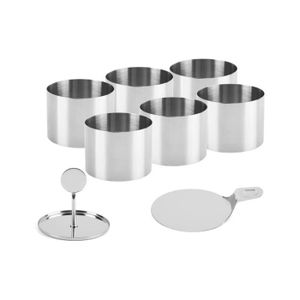 Lot De 6 Anneaux à Gâteau En Acier Inoxydable 6 Cm - Moules à Dessert Ronds Perforés Pour Cuisson Et Présentation