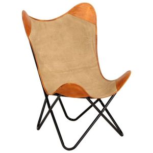 Atmosphera Assise en Cuir Bleu pour Fauteuil Butterfly Dario
