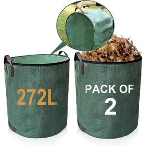 COM-FOUR® 3x Sacs à déchets de Jardin XL - Sac de Jardin Pliable