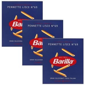 PENNE TORTI & AUTRES BARILLA Pennette Lisce - Pâtes italiennes en forme de petits tubes, penne 3x500g
