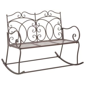 BANC D'EXTÉRIEUR Banc de jardin en fer marron antique - DIOCHE - 104 x 83 x 89 cm - pour 2 personnes