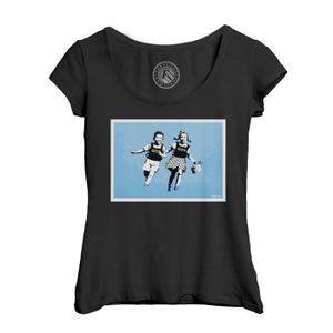 T-SHIRT T-shirt Femme Col Echancré Noir Banksy Jack & Jill