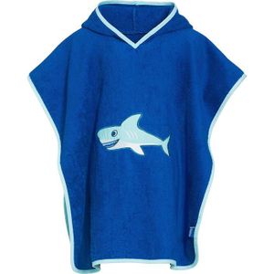 PEIGNOIR Playshoes  - Peignoir Garçon Terry Poncho, Hooded Towel Shark - Bleu (original) - FR : Taille unique (Taille fabricant : S) - 340053