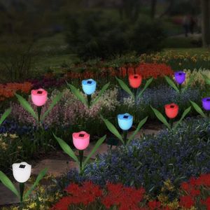LAMPE DECORATIVE lumière solaire de fleur de tulipe 6 pièces lumièr