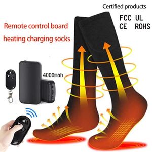 Chaussettes Chauffantes Rechargeables 4000mAh - 3 Niveaux De Température - Homme Et Femme (Gris)
