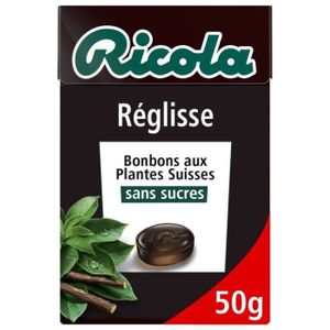 SUCRE & ÉDULCORANT RICOLA - Réglisse Stevia Sans Sucres 50G - Lot De 