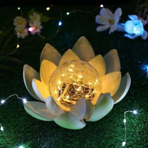 DÉCORATION LUMINEUSE Lampe Solaire Fleur De Lotus,Décoration Solaire Cr