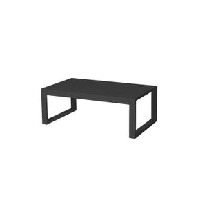 TABLE BASSE JARDIN  Table basse en Aluminium Gris Anthracite 90 cm - NIHOA - L 90 x l 50 x H 35 cm