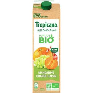 Pur jus multifruits BIO, Tropicana (bouteille en verre, 75 cl)