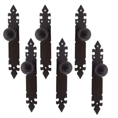 Lot 6 Poignées De Porte Intérieur Noir Mat - Intimité Moletée Sans Clé - Neuves
