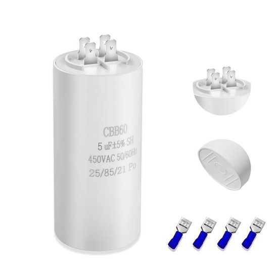 Condensateur De Démarrage CBB60 55uF 450V 4 Broches - Pour Climatiseur, Pompe à Eau Et Moteur